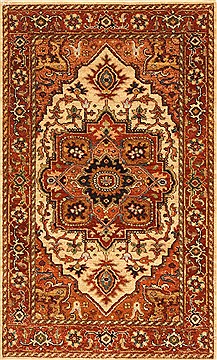 Serapi Beige Hand Knotted 2'6" X 4'4"  Area Rug 250-29061
