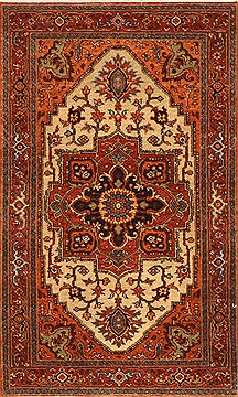 Indian Serapi Beige Rectangle 2x4 ft Wool Carpet 29062
