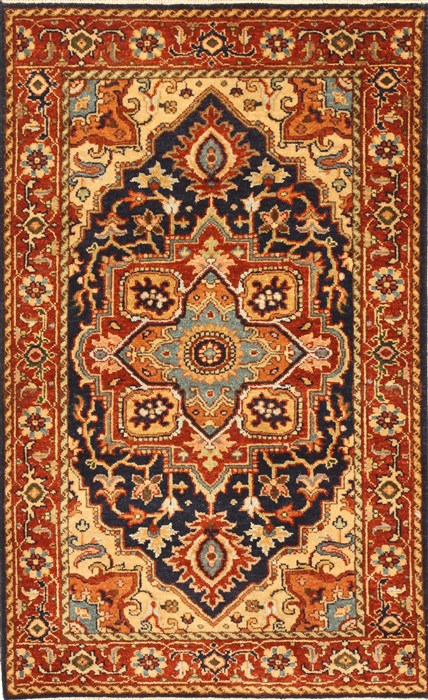Serapi Blue Hand Knotted 26 X 40  Area Rug 250-29063 Image 0