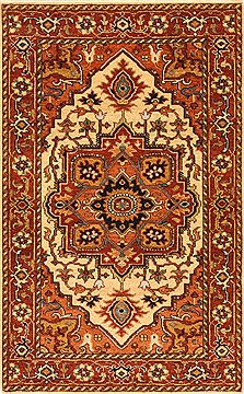 Indian Serapi Beige Rectangle 2x4 ft Wool Carpet 29064