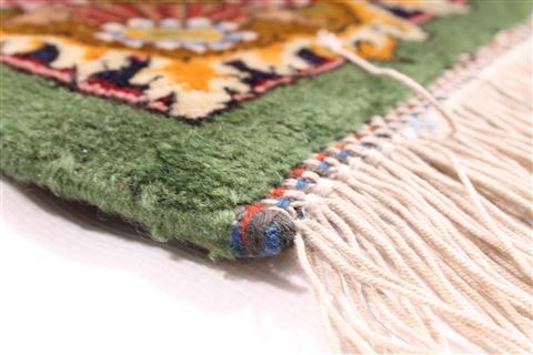 Tabriz Green Hand Knotted 36 X 53 Area Rug 254-29083 Image 1