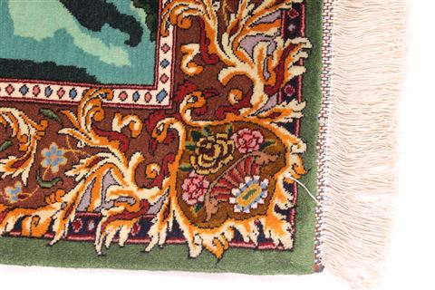 Tabriz Green Hand Knotted 36 X 53 Area Rug 254-29083 Image 2