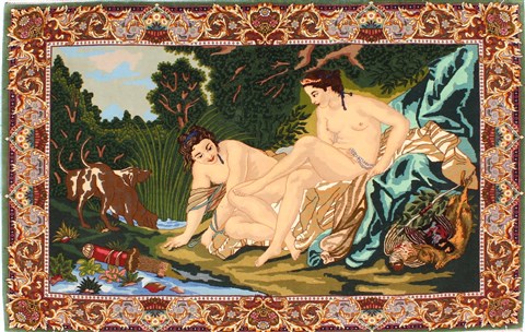 Tabriz Green Hand Knotted 36 X 53 Area Rug 254-29083 Image 0