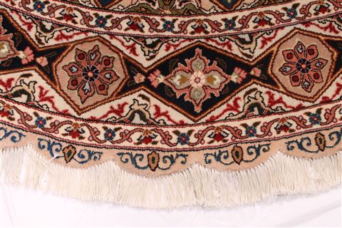 Tabriz Green Round Hand Knotted 67 X 67 Area Rug 254-29091 Image 1