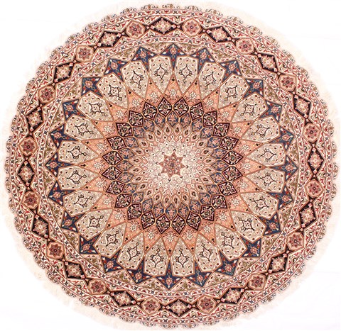 Tabriz Green Round Hand Knotted 67 X 67 Area Rug 254-29091 Image 0