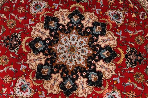 Tabriz Red Round Hand Knotted 67 X 67 Area Rug 254-29094 Image 1
