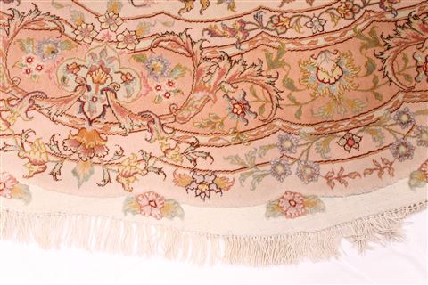 Tabriz Beige Round Hand Knotted 67 X 67  Area Rug 254-29095 Image 3