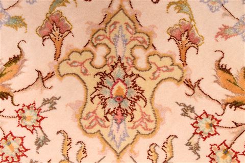 Tabriz Beige Round Hand Knotted 67 X 67  Area Rug 254-29095 Image 8