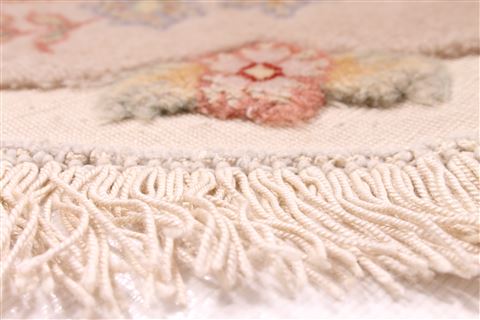 Tabriz Beige Round Hand Knotted 67 X 67  Area Rug 254-29095 Image 9