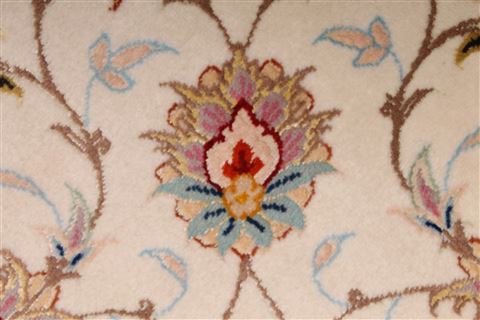 Tabriz Beige Round Hand Knotted 69 X 69 Area Rug 254-29099 Image 1