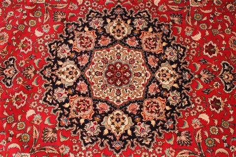 Tabriz Beige Round Hand Knotted 82 X 82 Area Rug 254-29101 Image 6