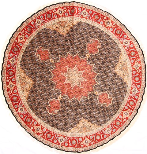 Tabriz Red Round Hand Knotted 80 X 80  Area Rug 254-29102 Image 0