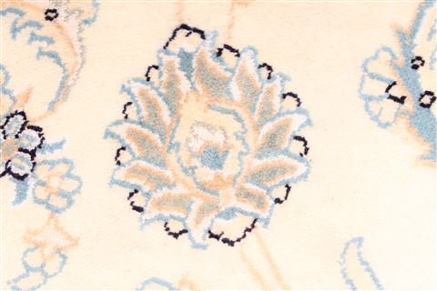 Nain Blue Round Hand Knotted 86 X 86 Area Rug 254-29103 Image 1