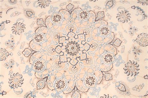 Nain Blue Round Hand Knotted 86 X 86 Area Rug 254-29103 Image 3