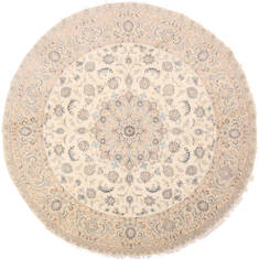 Nain Blue Round Hand Knotted 8'6" X 8'6"  Area Rug 254-29103