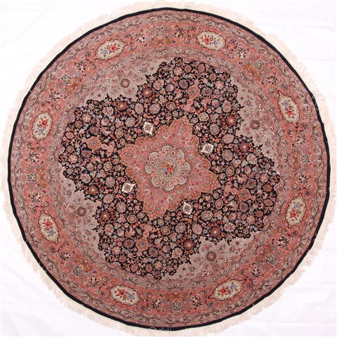 Hereke Purple Round Hand Knotted 82 X 82  Area Rug 254-29104 Image 0