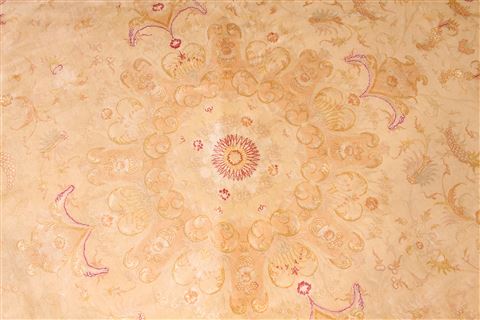 Tabriz Beige Round Hand Knotted 100 X 100 Area Rug 254-29105 Image 6