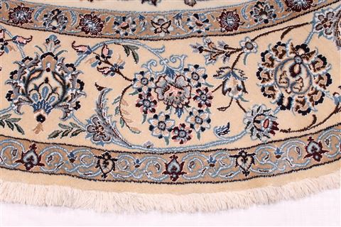 Nain Blue Round Hand Knotted 100 X 100 Area Rug 254-29106 Image 3