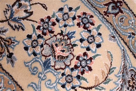 Nain Blue Round Hand Knotted 100 X 100 Area Rug 254-29106 Image 6