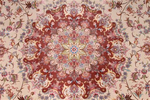 Tabriz Brown Hand Knotted 67 X 100 Area Rug 254-29110 Image 6