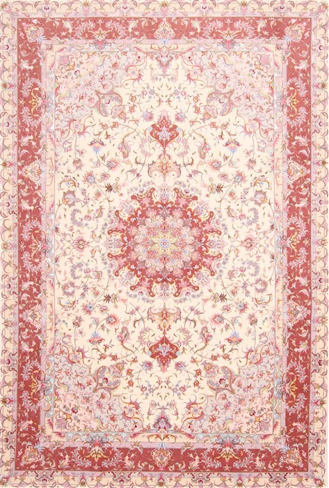 Tabriz Brown Hand Knotted 67 X 100 Area Rug 254-29110 Image 0