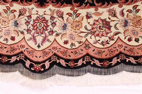 Tabriz Black Oval Hand Knotted 65 X 710 Area Rug 254-29111 Image 2