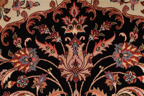 Tabriz Black Oval Hand Knotted 65 X 710 Area Rug 254-29111 Image 4