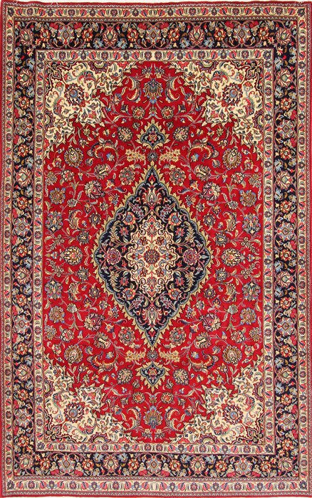 Qum Blue Hand Knotted 67 X 104  Area Rug 254-29113 Image 0