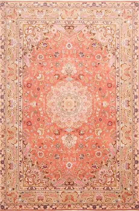 Tabriz Beige Hand Knotted 67 X 100 Area Rug 254-29114 Image 0