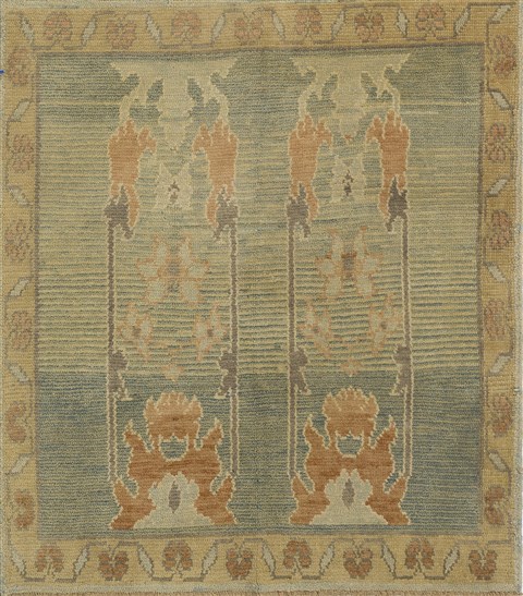 Oushak Blue Hand Knotted 46 X 52  Area Rug 500-29115 Image 0