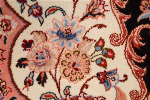 Tabriz Blue Oval Hand Knotted 65 X 99 Area Rug 254-29125 Image 3