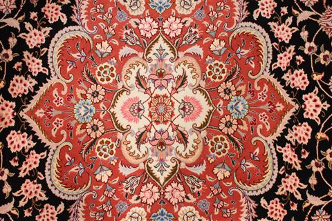 Tabriz Blue Oval Hand Knotted 65 X 99 Area Rug 254-29125 Image 6