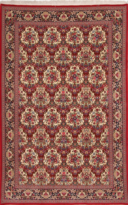 Qum Beige Hand Knotted 68 X 102 Area Rug 254-29129 Image 0