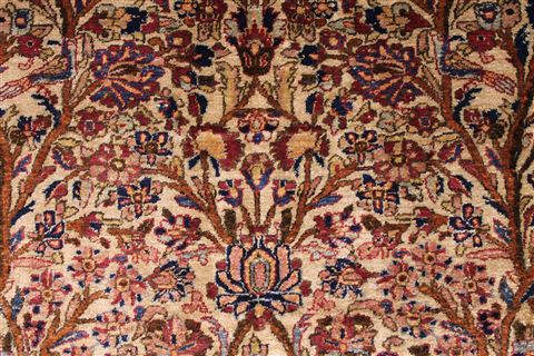 Kashan Beige Hand Knotted 69 X 104 Area Rug 254-29136 Image 1