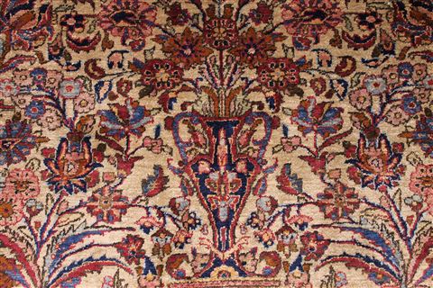 Kashan Beige Hand Knotted 69 X 104 Area Rug 254-29136 Image 4