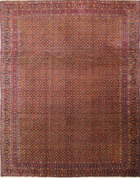 Persian Tabriz Red Rectangle 10x12 ft Wool Carpet 29138