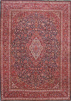 Kashan Red Hand Knotted 10'3" X 14'6"  Area Rug 254-29141
