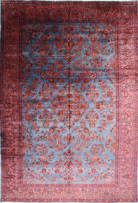 Mahal Blue Hand Knotted 103 X 149 Area Rug 254-29142 Image 0