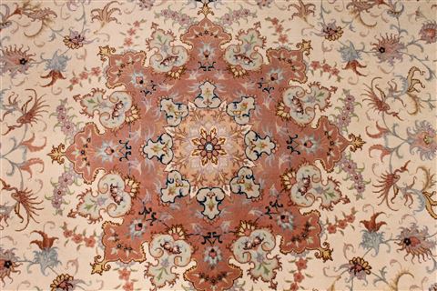 Tabriz Beige Hand Knotted 68 X 100  Area Rug 254-29151 Image 1