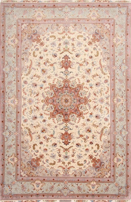 Tabriz Beige Hand Knotted 68 X 100  Area Rug 254-29151 Image 0