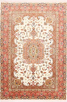 Tabriz Purple Hand Knotted 6'8" X 9'8"  Area Rug 254-29154