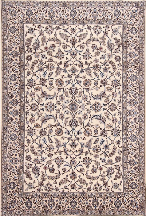 Nain Blue Hand Knotted 69 X 100 Area Rug 254-29155 Image 0
