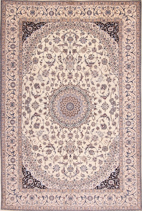 Nain Blue Hand Knotted 69 X 100  Area Rug 254-29157 Image 0
