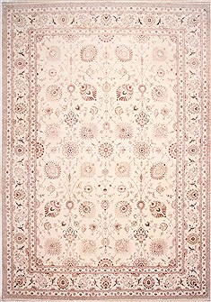 Tabriz Beige Hand Knotted 11'8" X 16'8"  Area Rug 254-29165