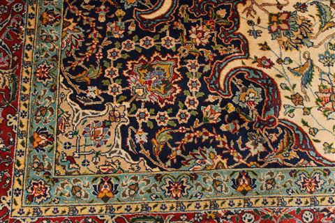 Tabriz Blue Hand Knotted 118 X 150 Area Rug 254-29167 Image 8