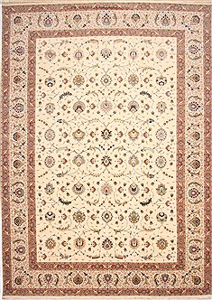 Tabriz Beige Hand Knotted 11'6" X 16'5"  Area Rug 254-29169