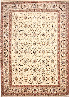 Tabriz Beige Hand Knotted 11'6" X 16'5"  Area Rug 254-29169