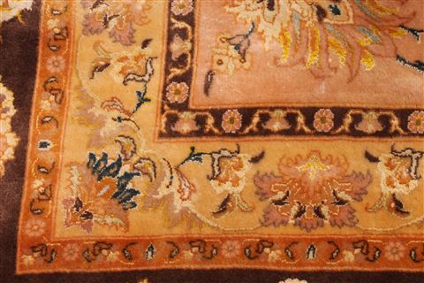Tabriz Beige Hand Knotted 112 X 159 Area Rug 254-29170 Image 1