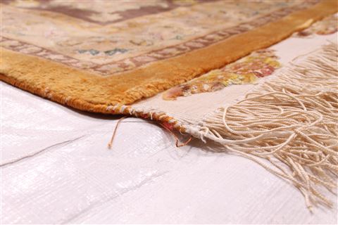 Tabriz Beige Hand Knotted 112 X 159 Area Rug 254-29170 Image 5