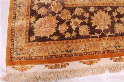 Tabriz Beige Hand Knotted 112 X 159 Area Rug 254-29170 Image 6